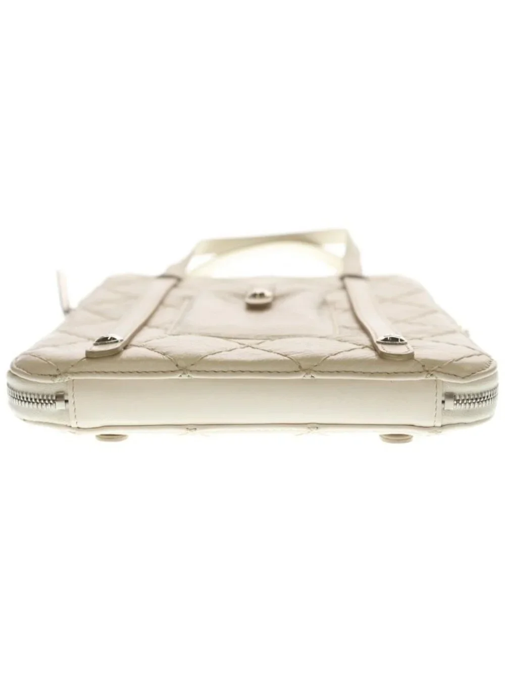 Chanel Wild Stitch Tablet Case Tote White Leather Silver - Picture 5 of 7